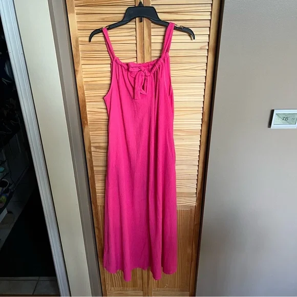 Lularoe Women’s Medium Sandy Halter Tie Neck Maxi Dress in Hot Pink New NWT - Picture 3 of 7